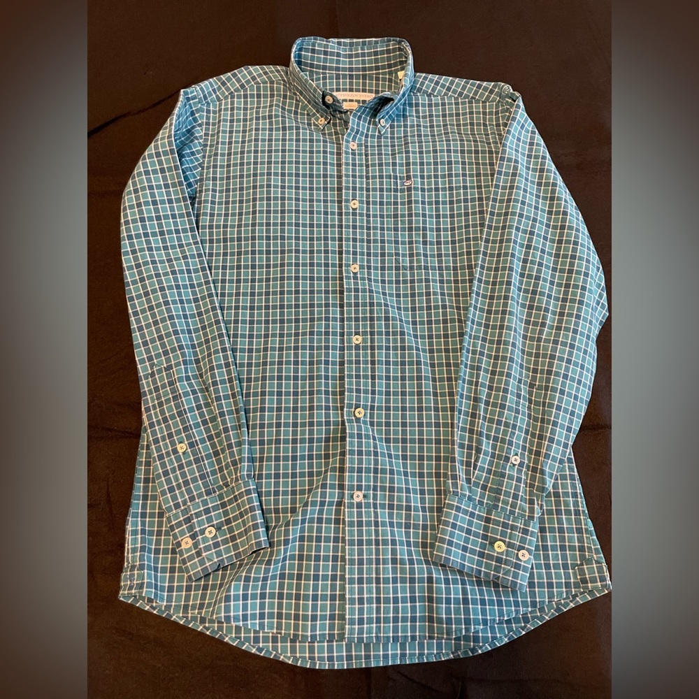 Southern Tide Long Sleeve Button Down Shirt Tailored Fit Size Small